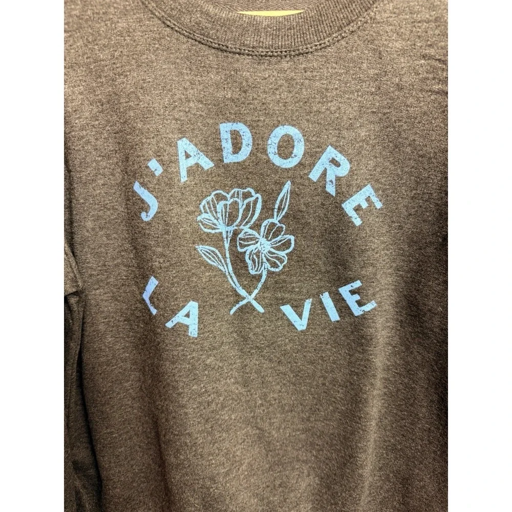 C &‎ C California Grey "J'Adore" sweatshirt Crewneck Women's XS - Picture 3 of 6